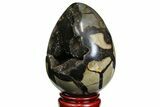 Septarian Dragon Egg Geode - Black Crystals #143148-2
